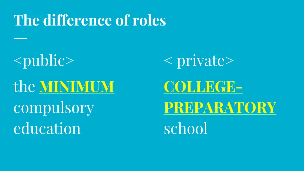 the difference of roles