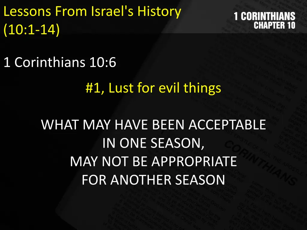lessons from israel s history 10 1 14 1