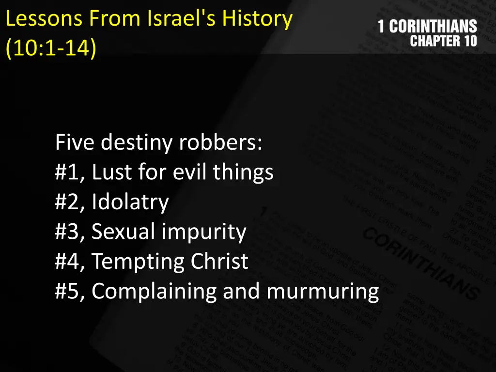 lessons from israel s history 10 1 14 6
