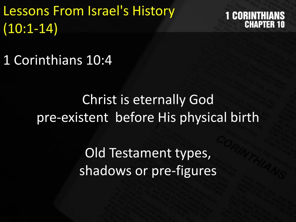 lessons from israel s history 10 1 14
