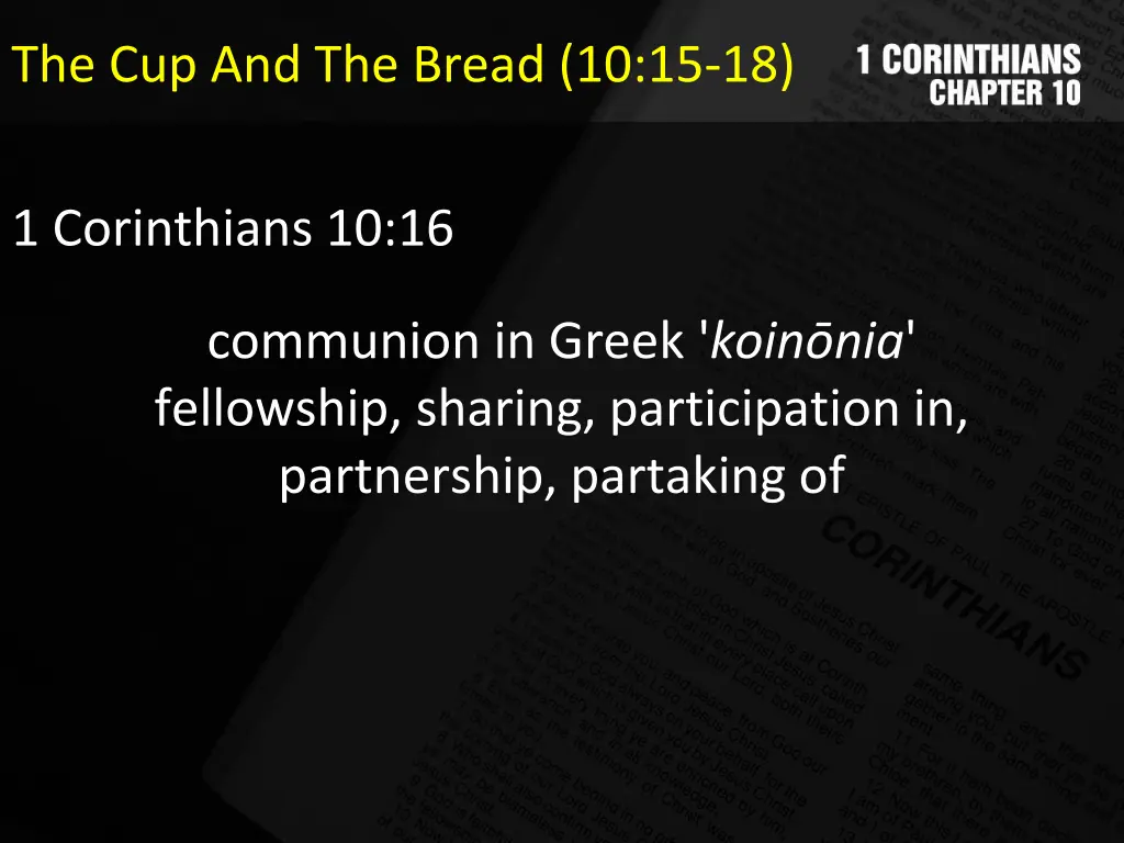 the cup and the bread 10 15 18