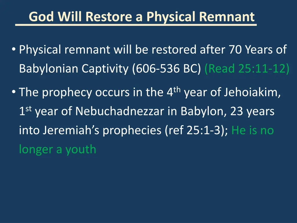 god will restore a physical remnant
