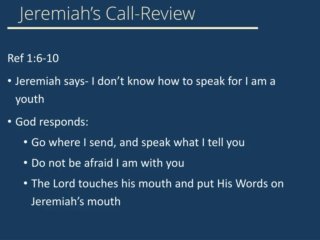 jeremiah s call review