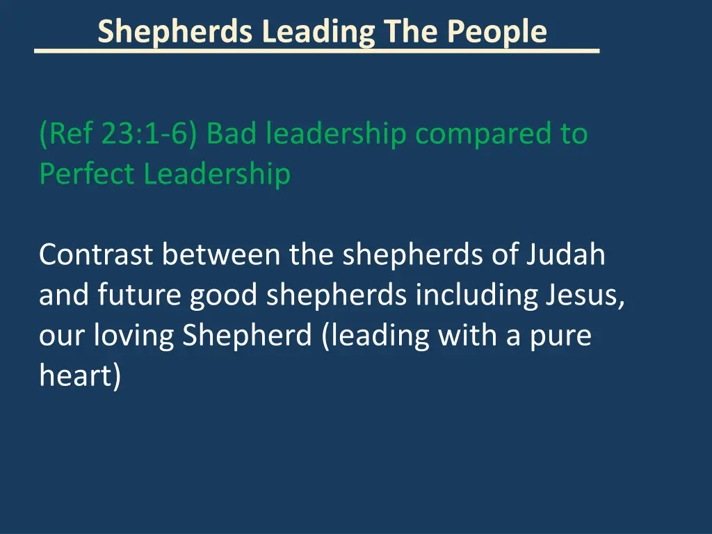 shepherds leading the people