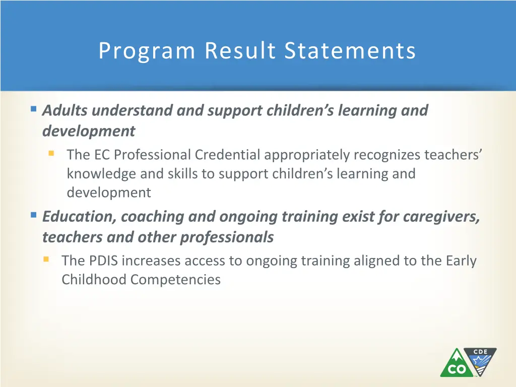 program result statements