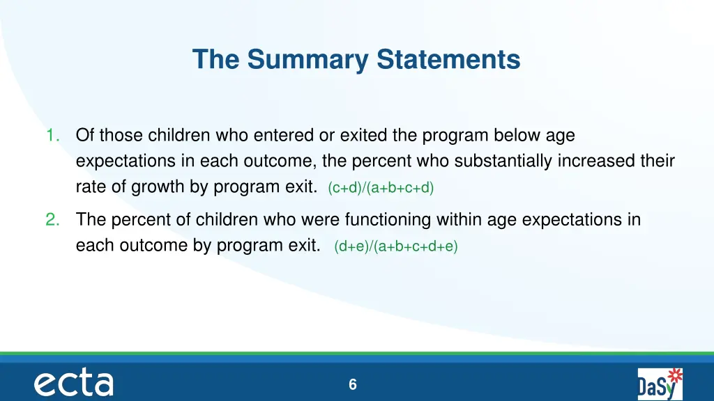 the summary statements