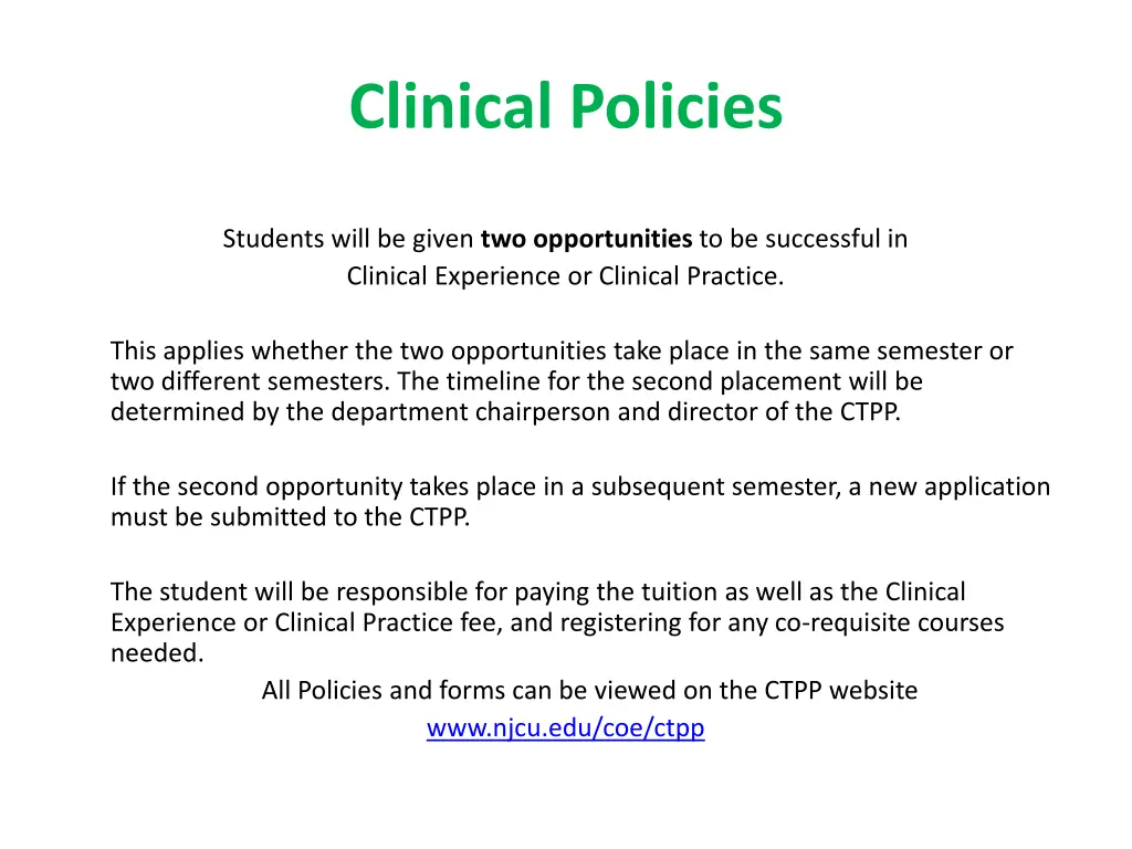 clinical policies