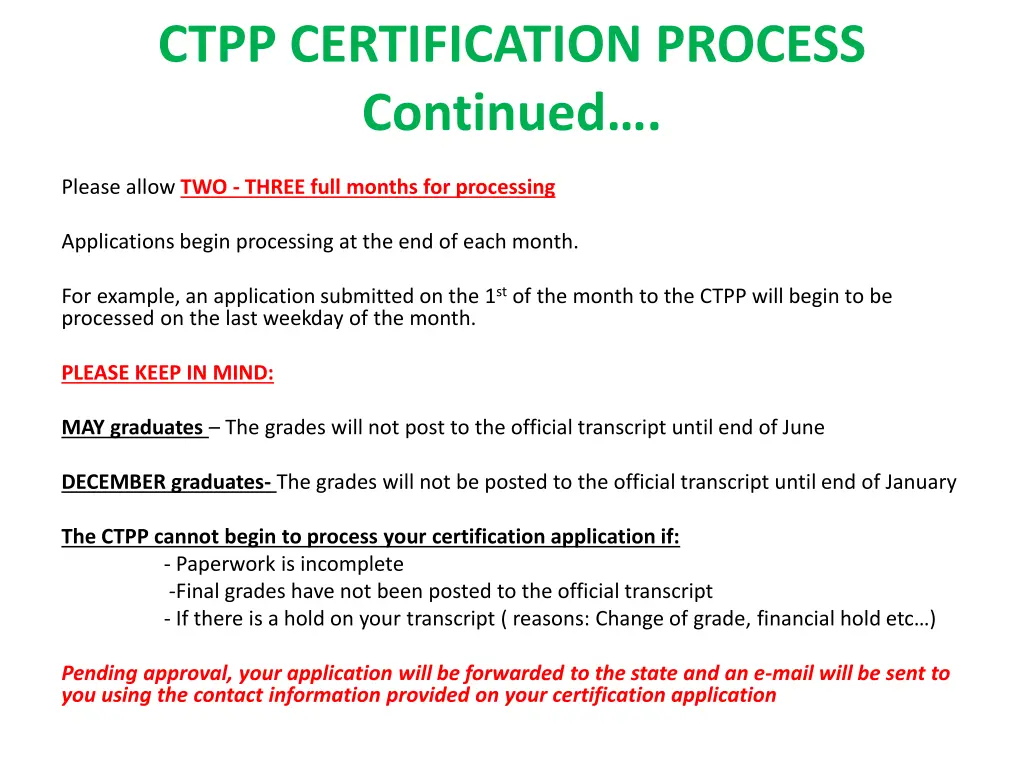ctpp certification process continued 1