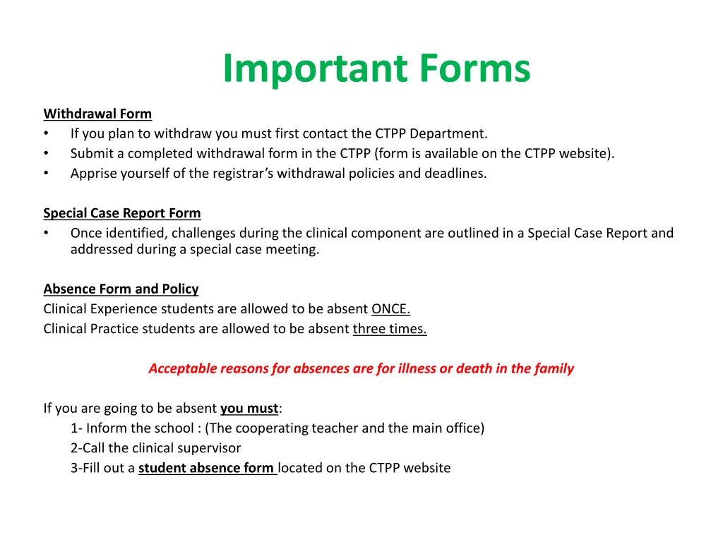 important forms