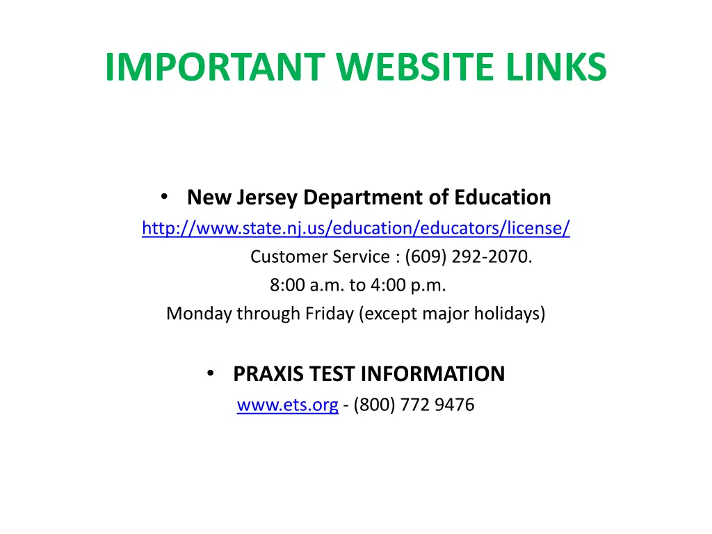 important website links