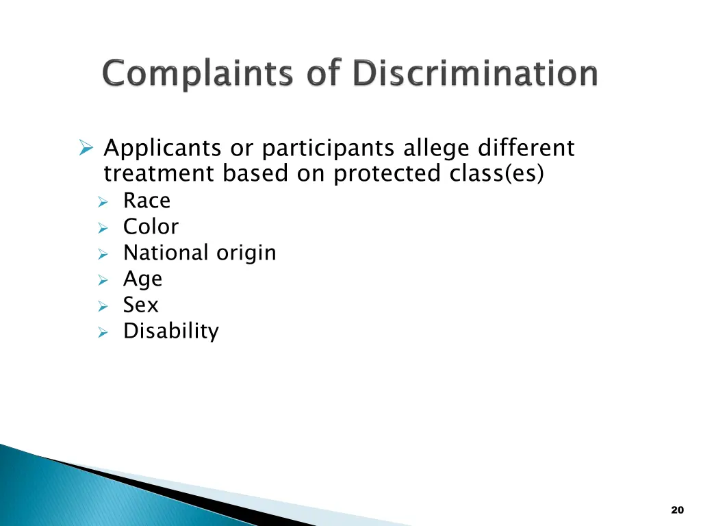 applicants or participants allege different