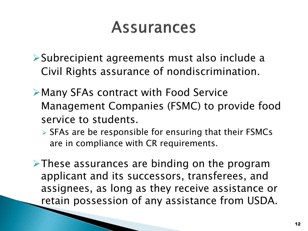 subrecipient agreements must also include a civil