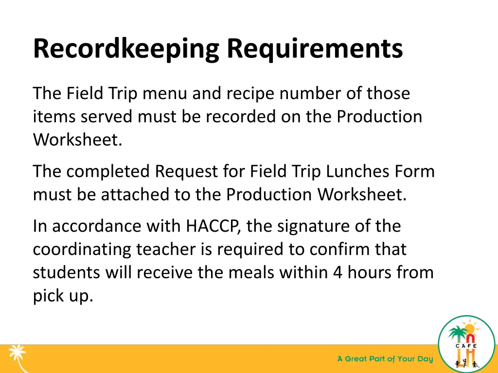 recordkeeping requirements