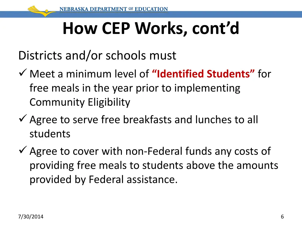 how cep works cont d