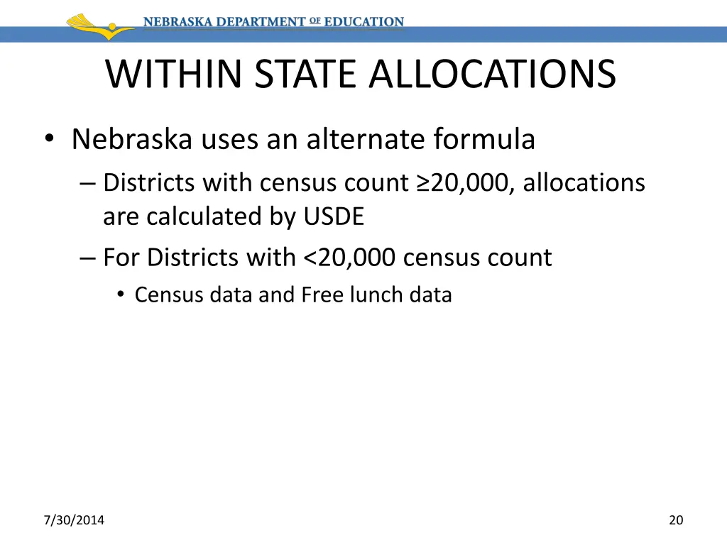 within state allocations