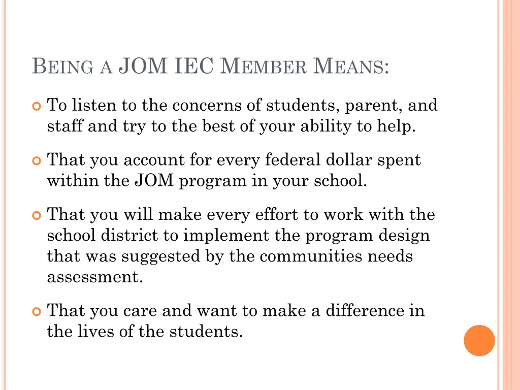 b eing a jom iec m ember m eans 1