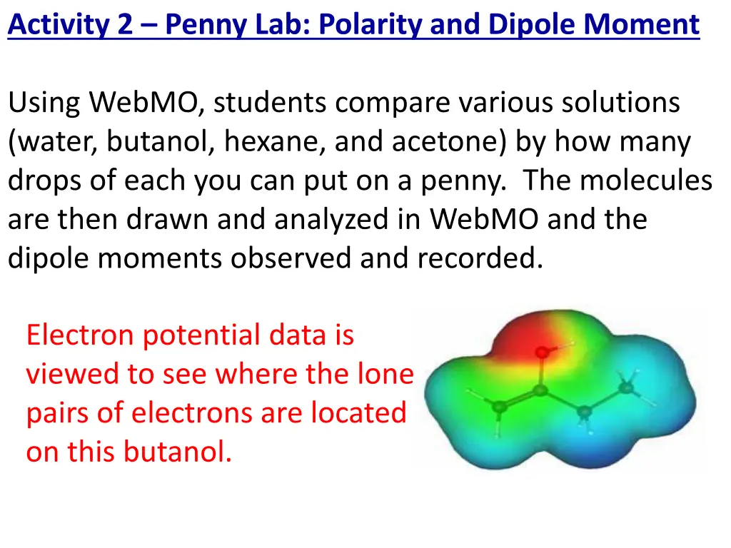activity 2 penny lab polarity and dipole moment