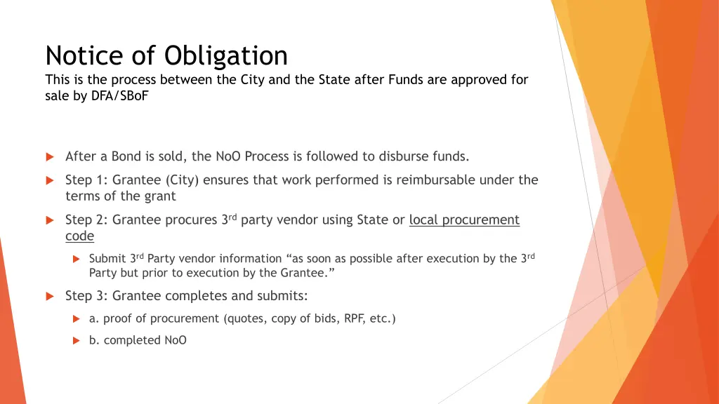 notice of obligation this is the process between