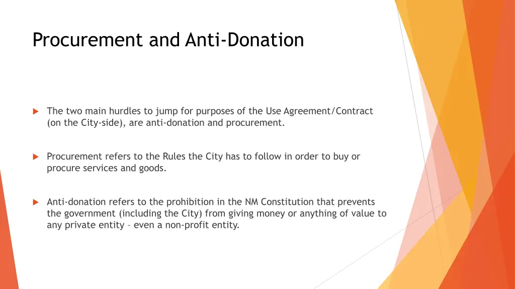 procurement and anti donation