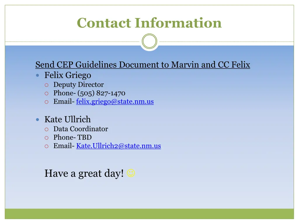 contact information