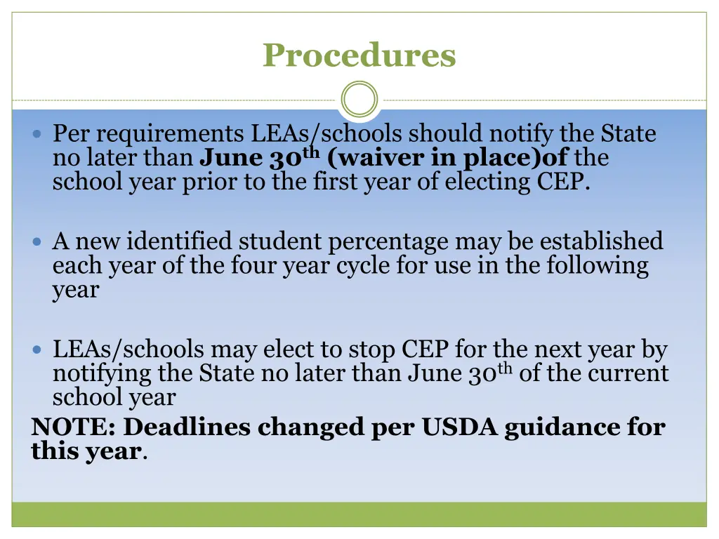 procedures