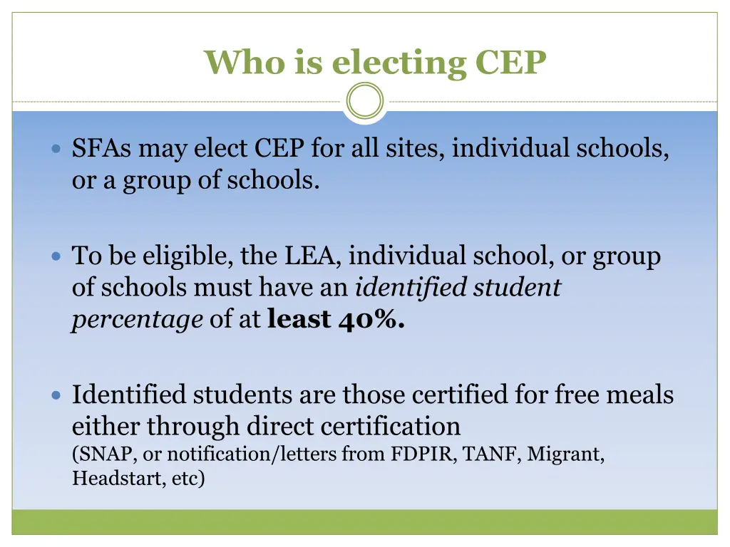 who is electing cep