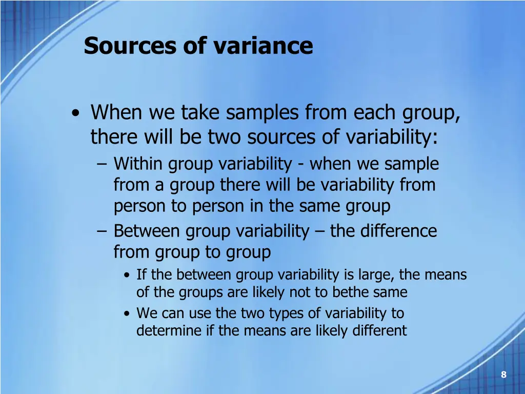 sources of variance