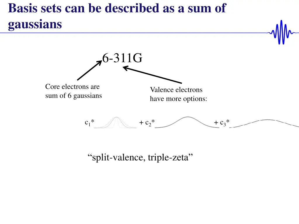 basis sets can be described as a sum of gaussians 1