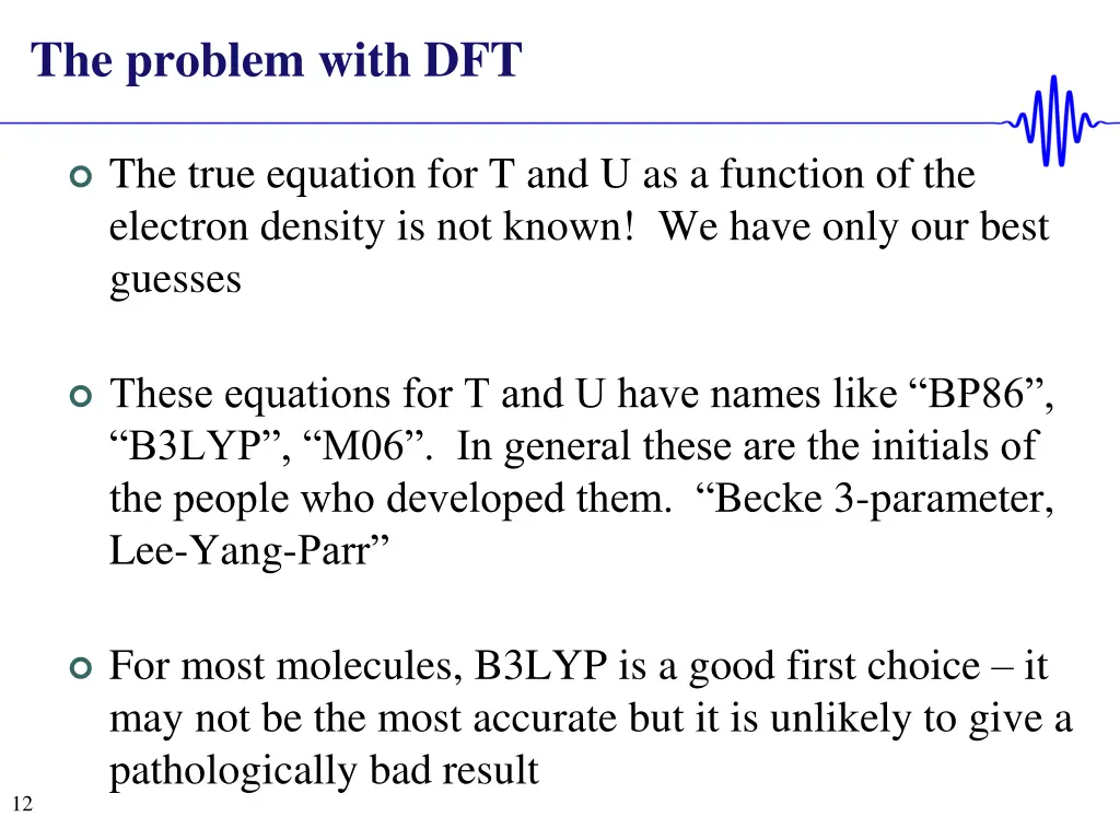 the problem with dft