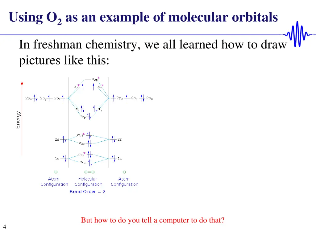 using o 2 as an example of molecular orbitals
