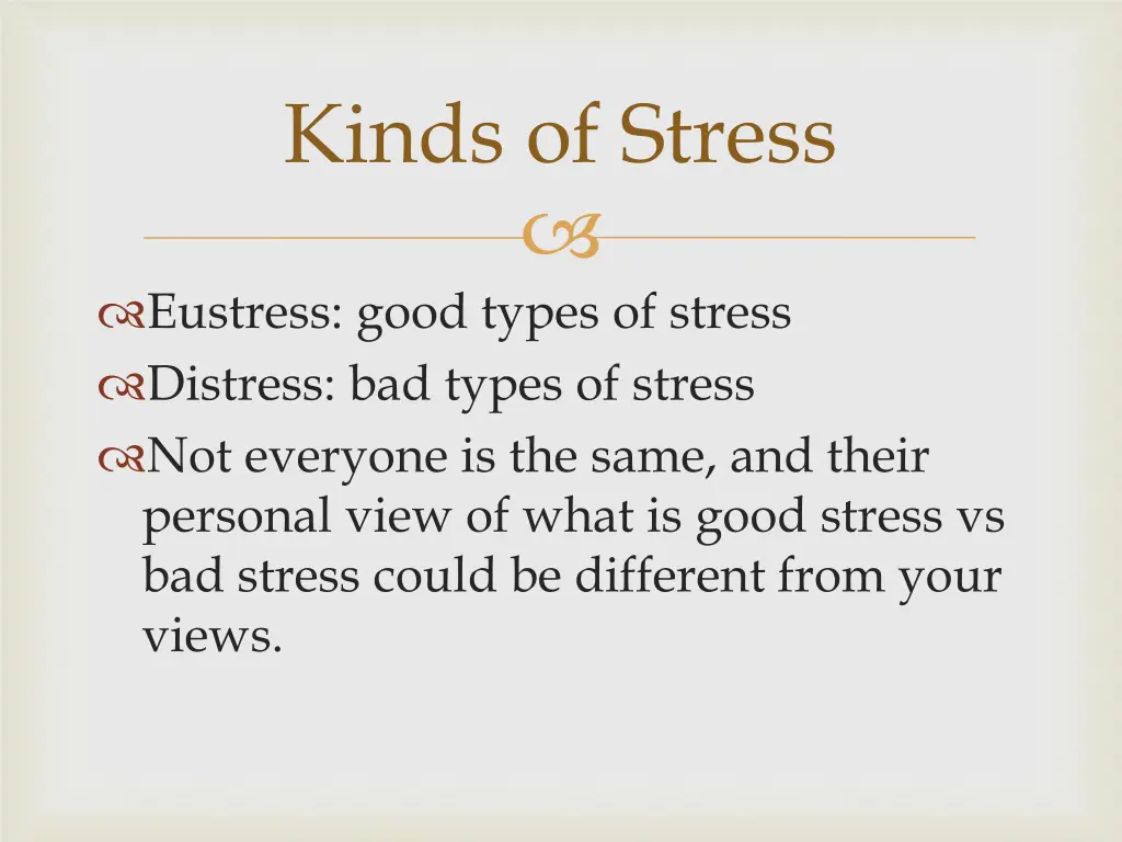 kinds of stress 1