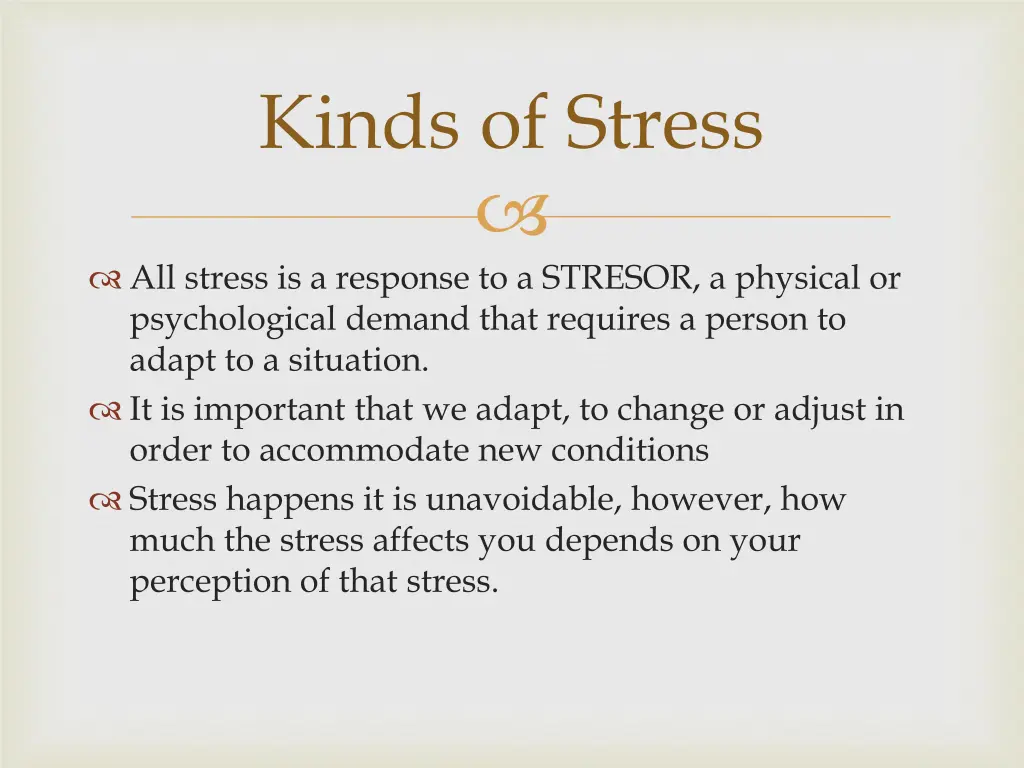 kinds of stress 2
