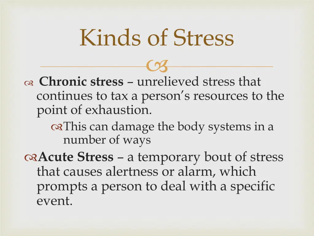 kinds of stress