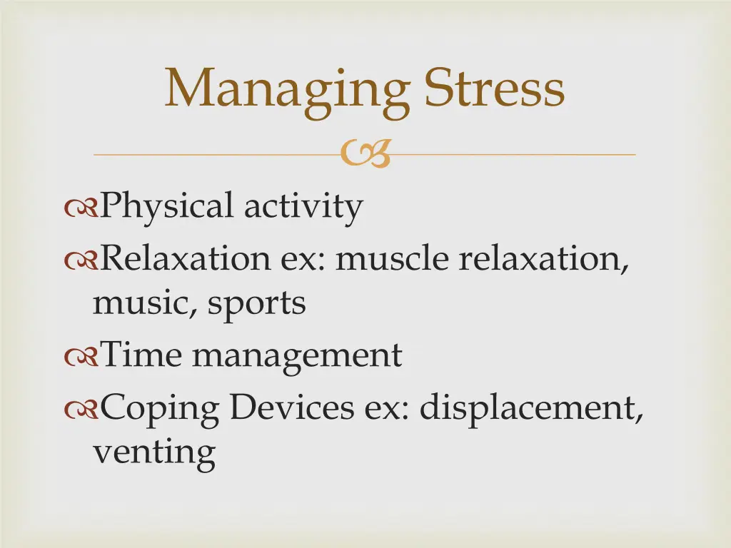 managing stress