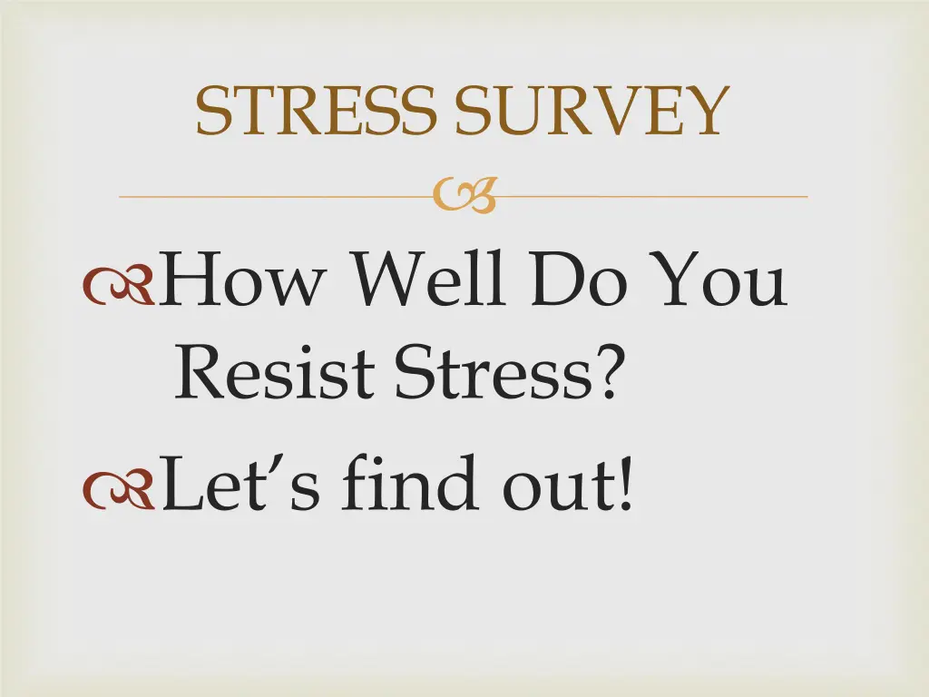 stress survey