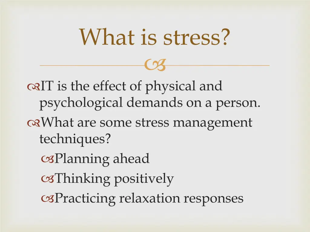 what is stress