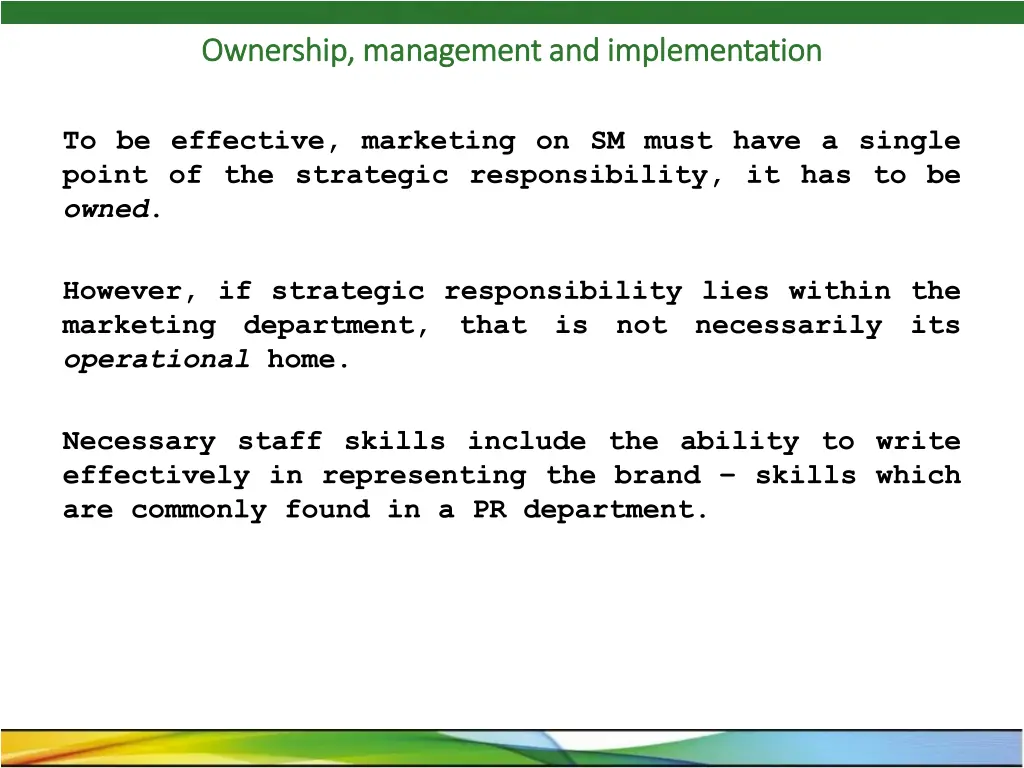 ownership management and implementation ownership