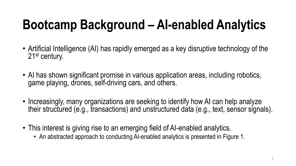 bootcamp background ai enabled analytics