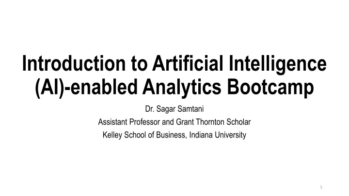 introduction to artificial intelligence
