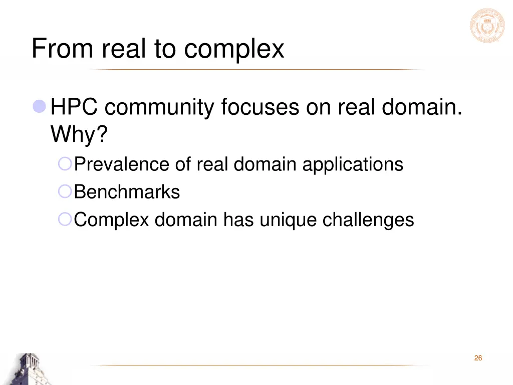 from real to complex