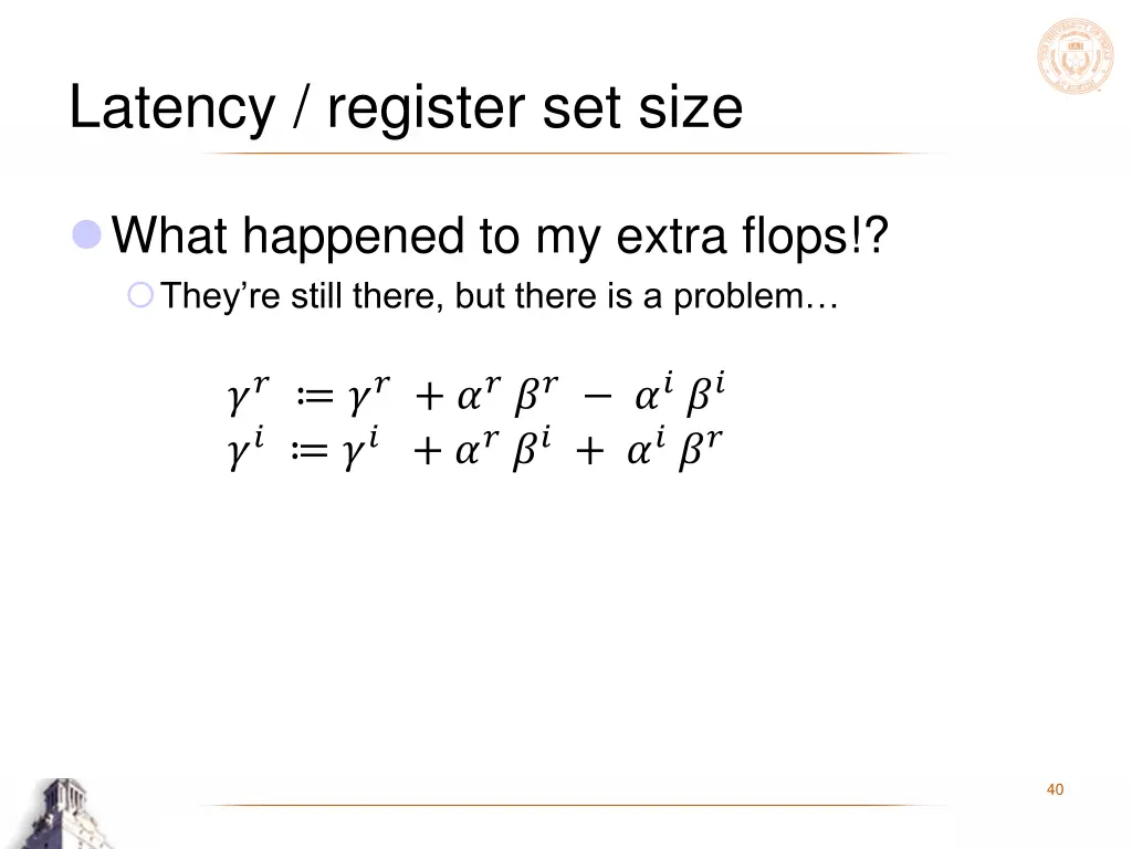 latency register set size 3