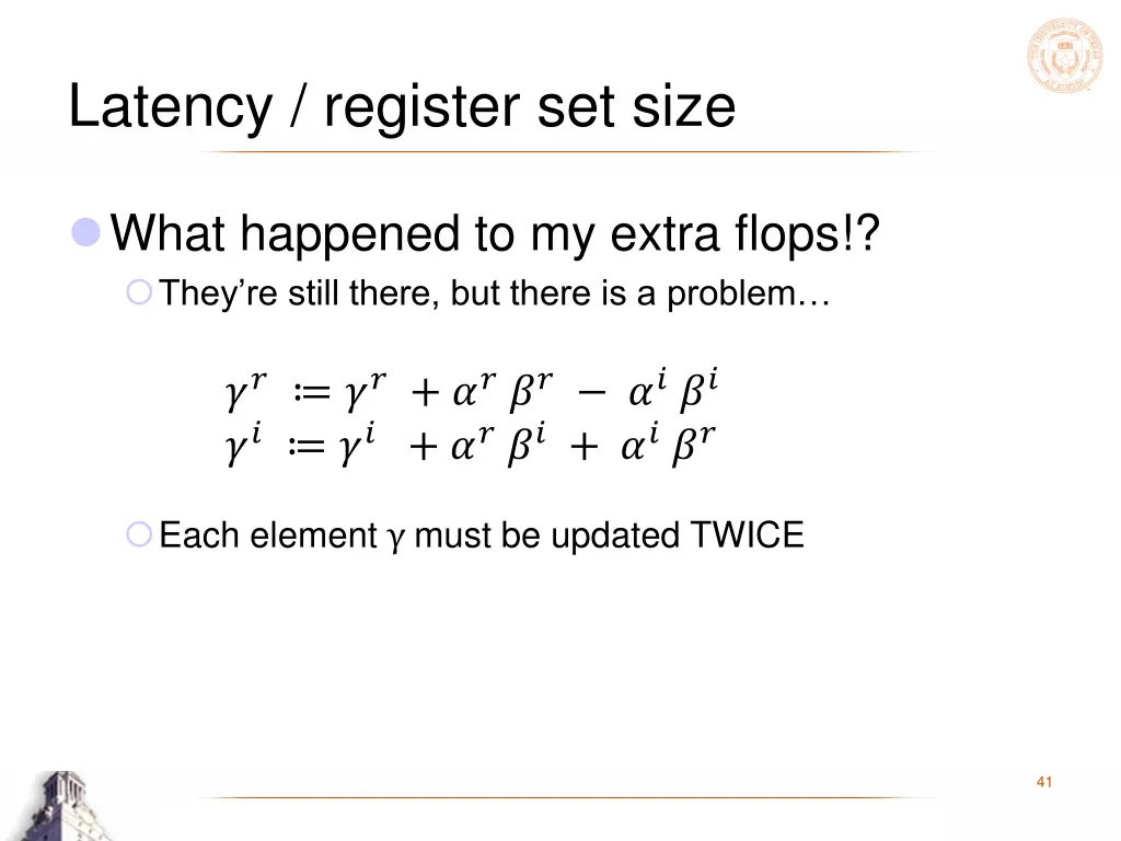 latency register set size 4