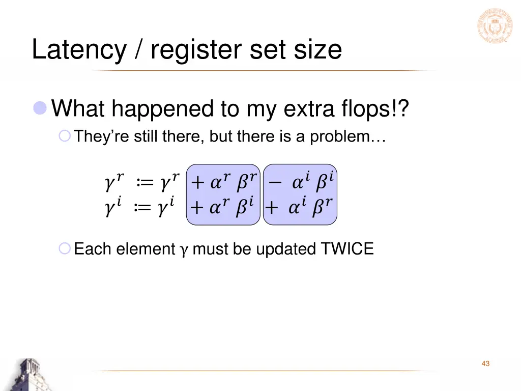 latency register set size 6