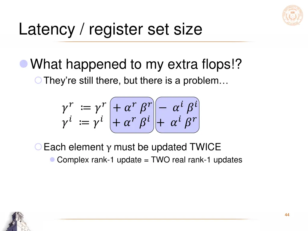 latency register set size 7