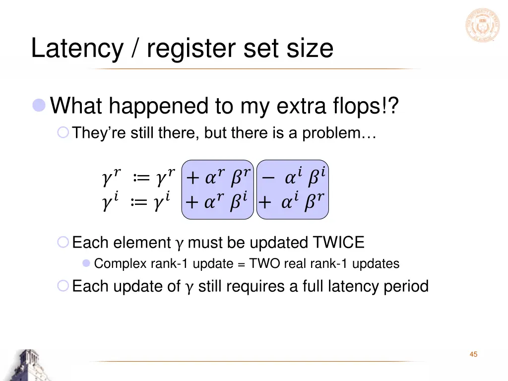 latency register set size 8
