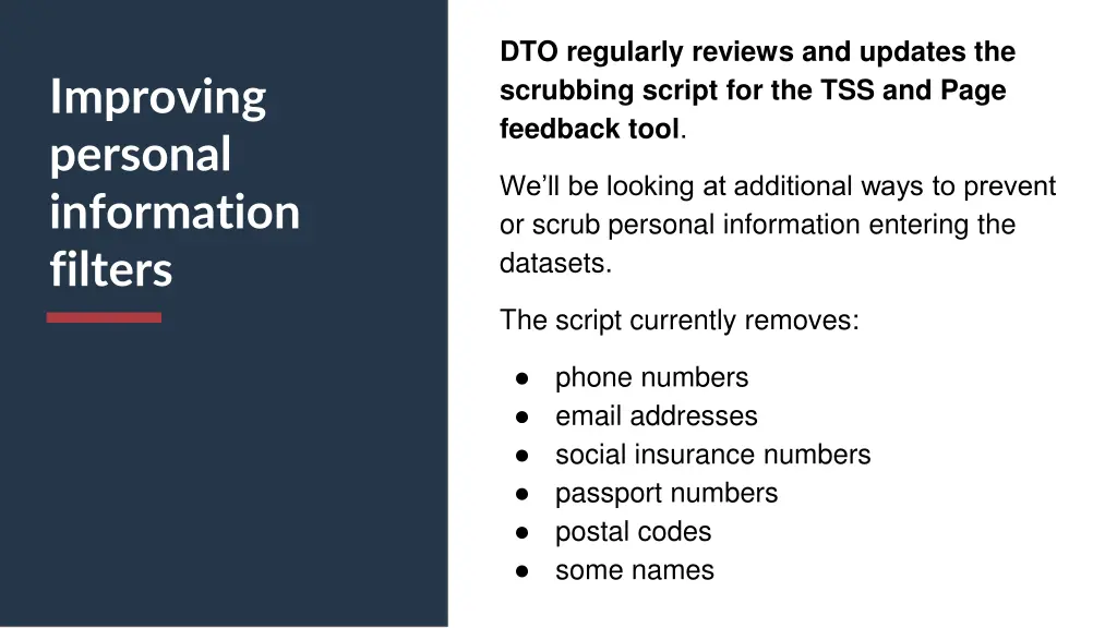 dto regularly reviews and updates the scrubbing