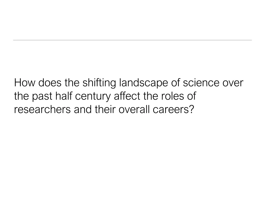 how does the shifting landscape of science over