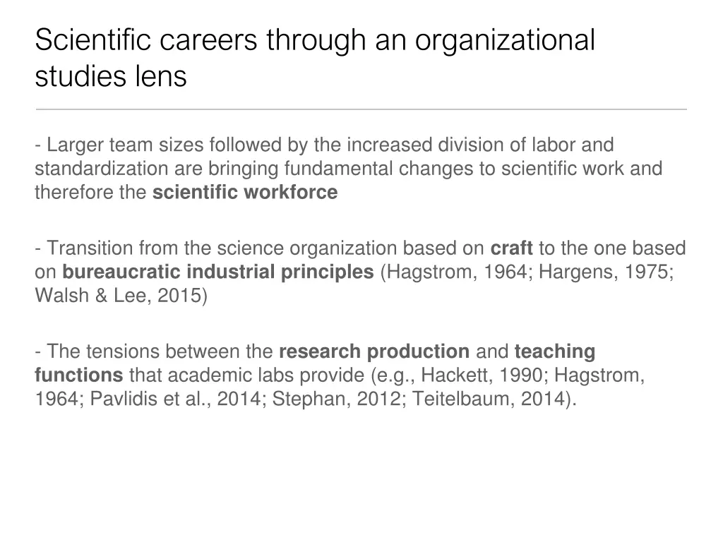 scientific careers through an organizational