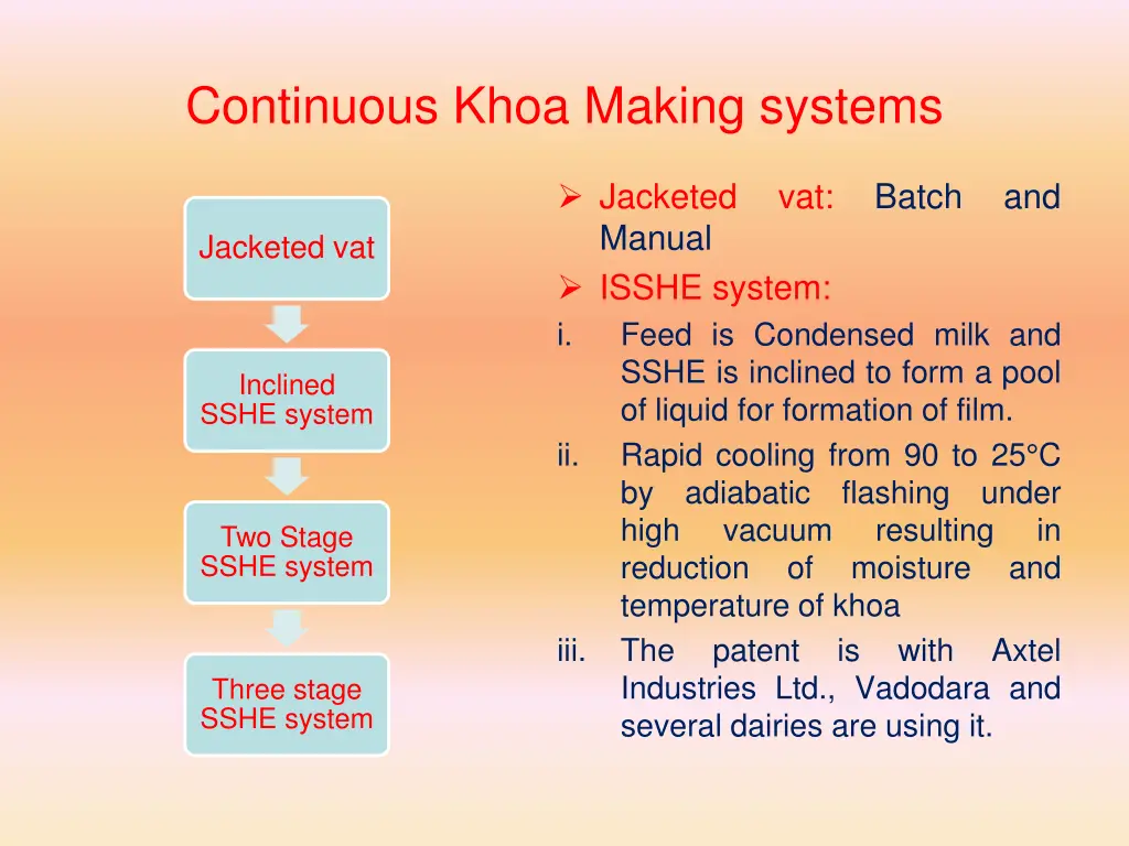 continuous khoa making systems