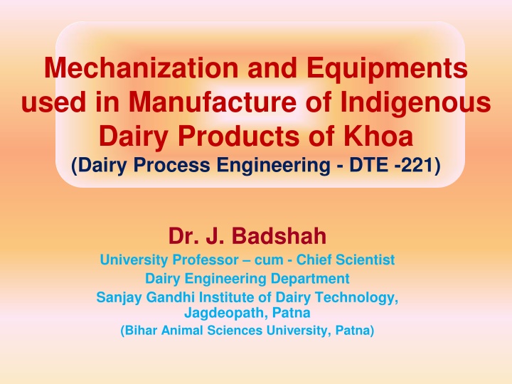 mechanization and equipments used in manufacture